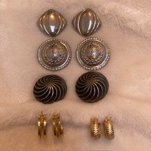 Bundle of vintage pierced earrings
